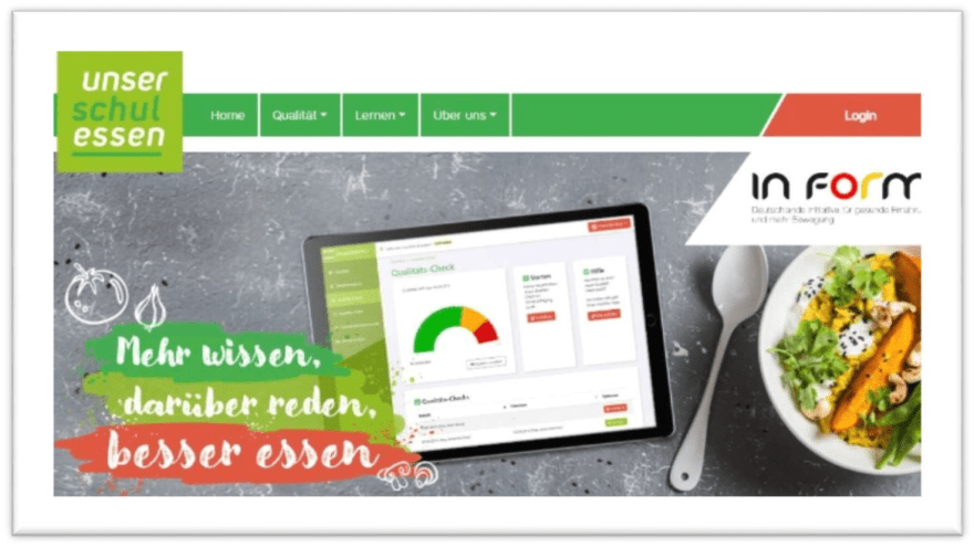 Ausschnitt der Homepage