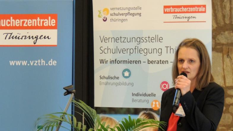 Leiterin Alexandra Lienig auf der Fachtagung der Vernetzungsstelle Schulverpflegung Thüringen 2019